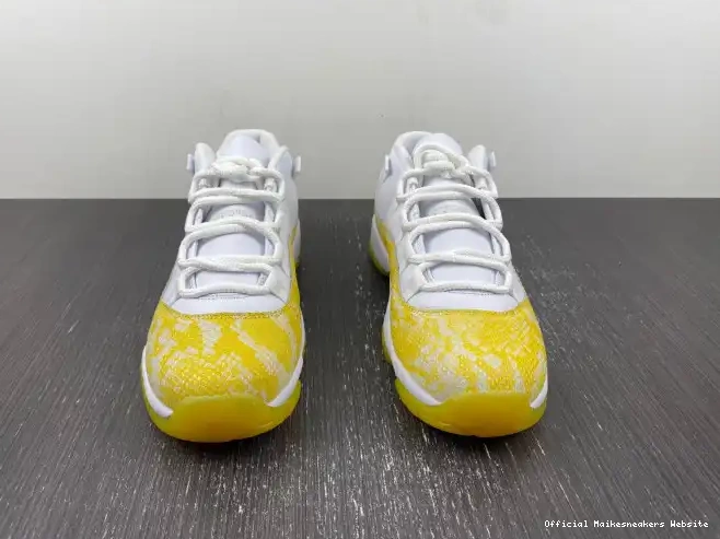 Official Maikesneakers AH7860-107 11 WMNS Low Air Snakeskin Yellow Jordan 0402